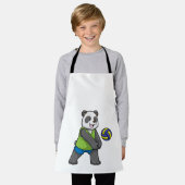 Tablier Panda aux sports avec volleyball (Porté)