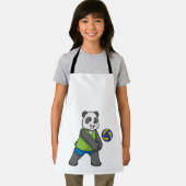 Tablier Panda aux sports avec volleyball (Insitu)