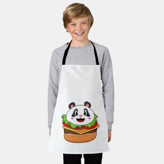 Tablier Panda avec hamburger (Porté)