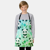 Tablier Panda Bear Motif Vert Imprimer (Porté)