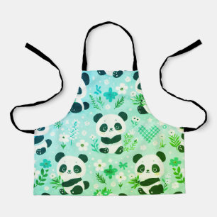 Tablier Panda Bear Motif Vert Imprimer