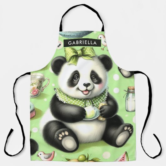 Tablier Panda bébé mignonne vintage (Recto)
