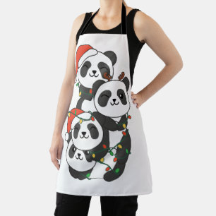 Tablier Panda Christmas Tree Animaux de Noël Pandas