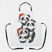 Tablier Panda Christmas Tree Animaux de Noël Pandas (Recto)