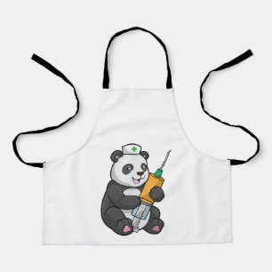Tablier Panda comme infirmière avec seringue