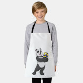Tablier Panda comme joueur de volleyball avec volleyball (Porté)