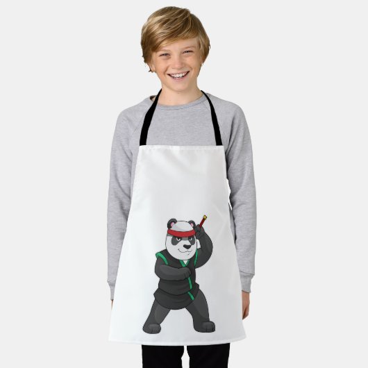 Tablier Panda comme Ninja en costume (Porté)