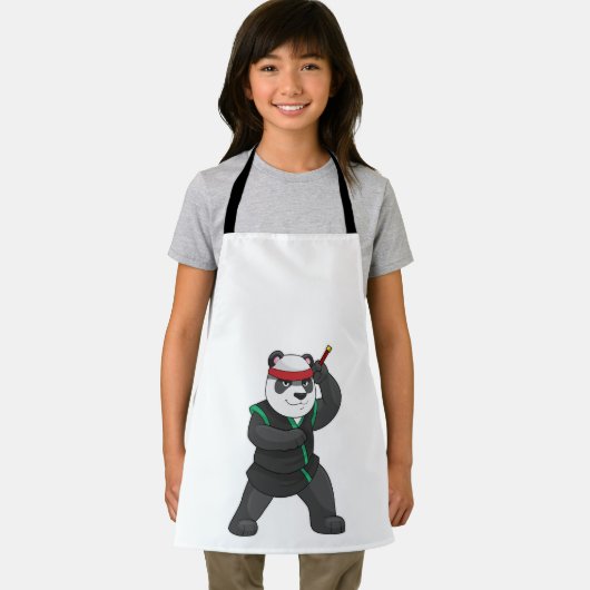 Tablier Panda comme Ninja en costume (Insitu)