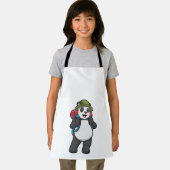 Tablier Panda comme randonneur avec sac à dos (Insitu)