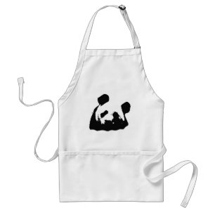 Tablier Panda d'art noir blanc