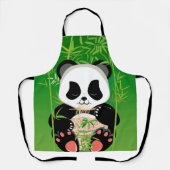 Tablier Panda de caricature ours mangeant ramen (Recto)