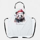 Tablier Panda de Noël, personnalisable (Recto)