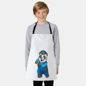 Tablier Panda en tant qu'officier de police avec casquette (Porté)