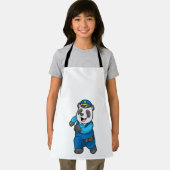 Tablier Panda en tant qu'officier de police avec casquette (Insitu)