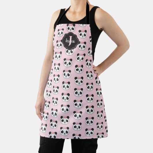 Tablier Panda Face sur toute l'impression (Insitu)