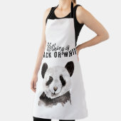 Tablier Panda Funky Moderne Noir Et Blanc Avec Citation (Insitu)