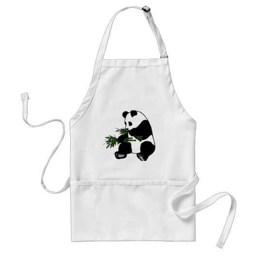 Tablier Panda géant mange du bambou (Devant)