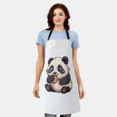 Tablier Panda mange un biscuit (Porté)