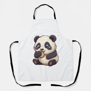 Tablier Panda mange un biscuit