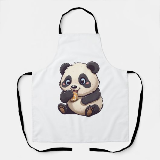 Tablier Panda mange un biscuit (Recto)