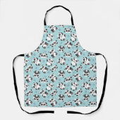 Tablier Panda mignon patte fond cyan (Recto)