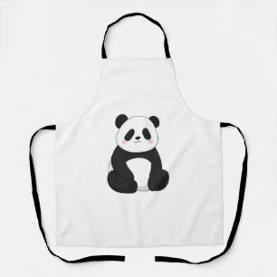 Tablier Panda noir et blanc Kawaii