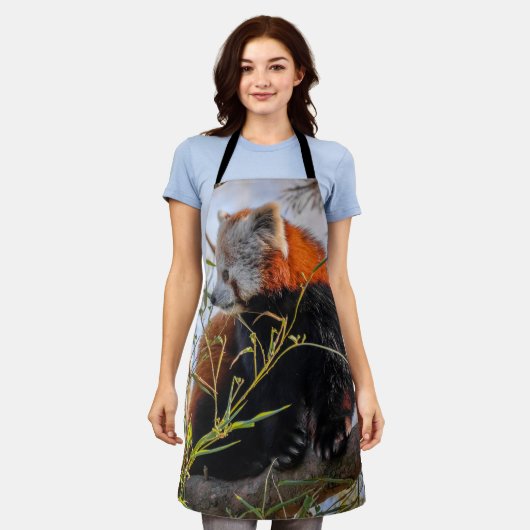 Tablier Panda rouge (Porté)