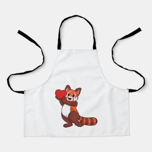 Tablier Panda rouge à l'amour avec coeur.PNG