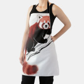 Tablier Panda roux perché sur une branche (Insitu)