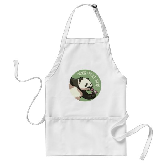 Tablier Panda souriant & conception de fleurs de cerisier (Devant)