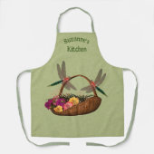 Tablier Panier à fleurs de libellules Personnalisé (Recto)
