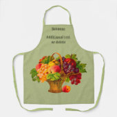 Tablier Panier de fruits d'art vintage personnalisé (Recto)