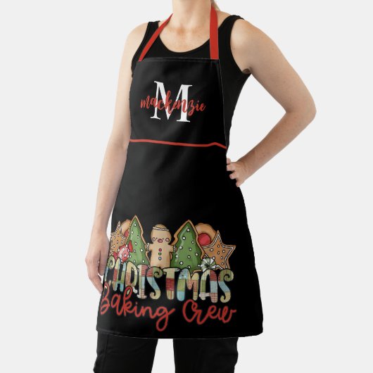 Tablier Panier de Noël Monogramme de pays mignon (Insitu)