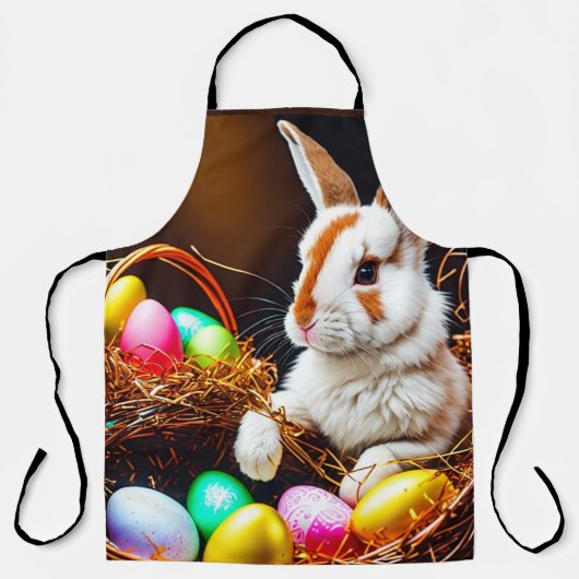 Tablier Panier et oeufs de lapin de Pâques (Recto)