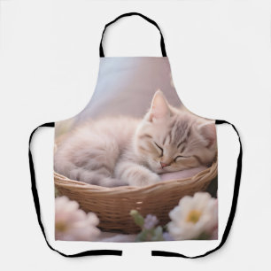 Tablier Panier Floral de Chatons Endormis Rêveur