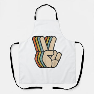 Tablier Panneau de Paix Rétro V Doigts Vintage 60s les ann
