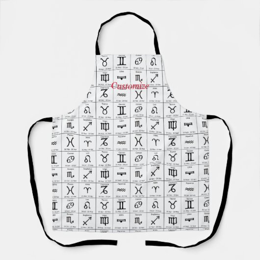 Tablier Panneau solaire Zodiac Calendrier Astrologie Thund (Recto)