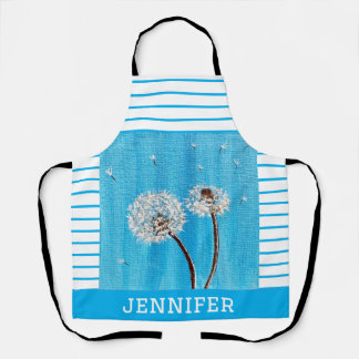 Tablier Panorama d'impression bleu ciel et blanc