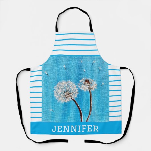 Tablier Panorama d'impression bleu ciel et blanc (Recto)