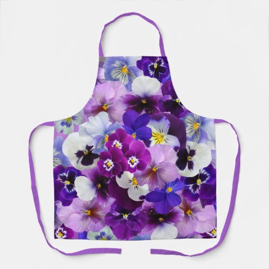 Tablier Pansies Colorées, Jolies Fleurs, (Recto)