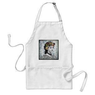 Tablier Pansies d'une femme victorienne sur une tapisserie