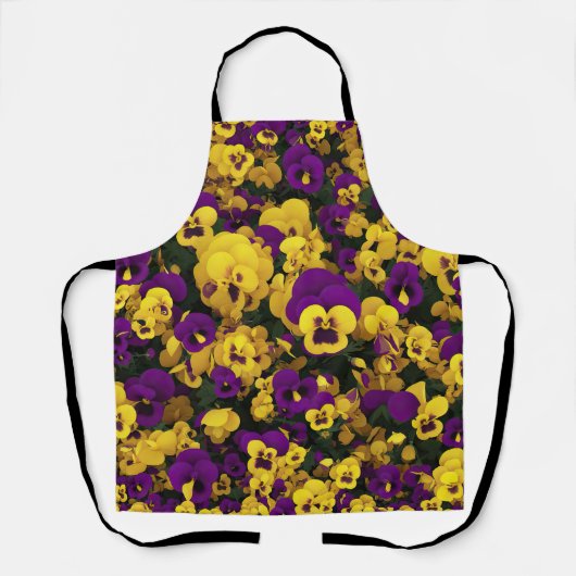 Tablier Pansies jaune et violet (Recto)
