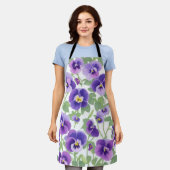 Tablier Pansies violettes Pastel Graphic (Porté)