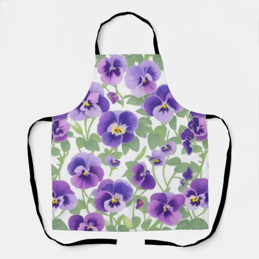 Tablier Pansies violettes Pastel Graphic (Recto)