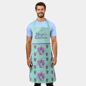 Tablier Pansy Flower Aqua Bande d'art floral Cuisine Apron (Porté)