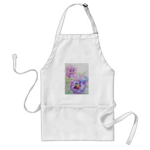 Tablier Pansy violet Fleur Floral Art Kitchen Apron