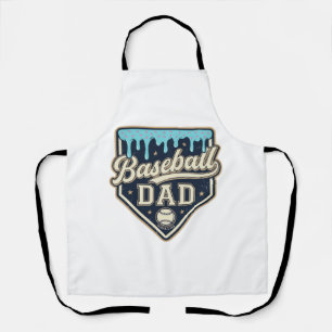 Tablier Papa Baseball Drippy Plaque de Base Vintage Vector