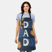 Tablier Papa - Bonne Fête des pères bleu marine (Porté)