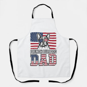Tablier Papa Bouledogue Français Patriote Vintage