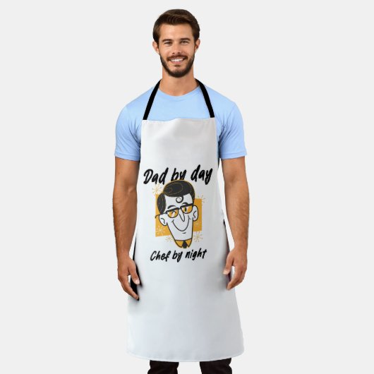 Tablier Papa by Day, Chef by Night (Porté)